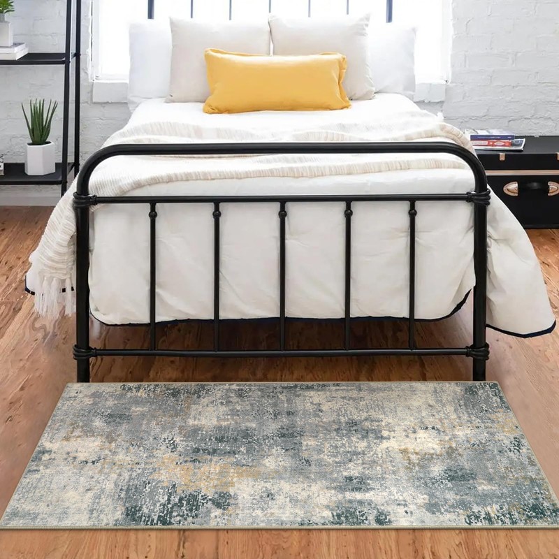 Morebes Modern 2x4 Bathroom Runner Rugs, Washable Abstract Rug Runners
