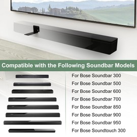 Dinghosen Soporte de pared para barra de sonido Bose WB-300 SoundTouch 300 Soundbar 500 Soundbar 600 Soundbar 700 Soundbar 850 Soundbar 900 Soundbar 950 para Bose Soundbar Mount, para soporte de
