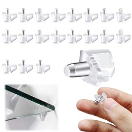 20 Pcs Shelf Pins,Clear Plastic Shelf Support Pegs,Thickened Shelf Supports,Replacement Peg Cabinet Supports Pins for Cabinet Furniture Closet Bookcase,Cupboard,Furniture,Wardrobe Shelves