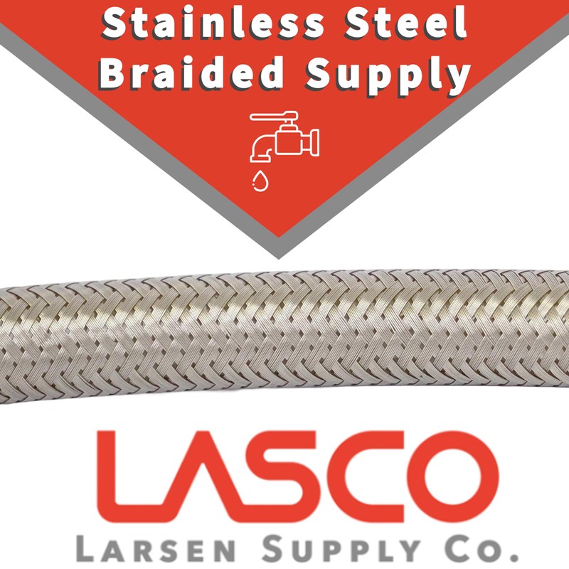 LASCO 10-0954 10-Foot Ice Maker Water Supply Line, Braided Stainless