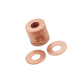 Partuto 20 Pcs 9mm Inner Dia Copper Washers Flat Sealing Gaskets Ring Replacement