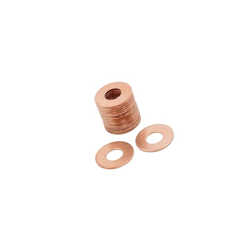 Partuto 20 Pcs 9mm Inner Dia Copper Washers Flat Sealing
