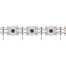 Grasslands Road Angel's Court Heavy Copper Finish Metal Scrolled Fence Edging, 4-Piece Set