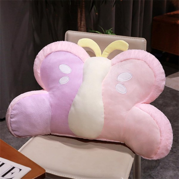 UNWAAT Cute Butterfly Reading Pillow Faux Fur Reading Pillow Back