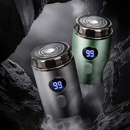 Mini Electric Shaver for Men - IPX7 Waterproof, Ultra-Thin 3D Floating Blades, 60min Runtime, Fast Type-C Charging, Cordless Portable Travel Razor, Wet/Dry Use:_Grey