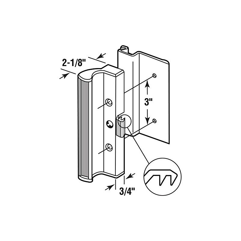 Slide-Co 14538 Aluminum, Patio Door Surface Mounted with Clamp, International