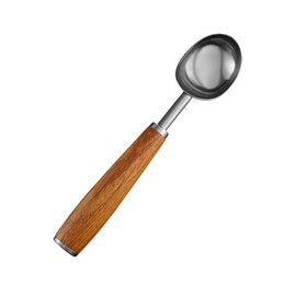 CMMKCNNK Small Cylindrical Ice Cream Scoop Stainless Steel with Wood Handle, Metal Ice Scoop for Freezer