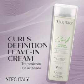 TEC ITALY Curls Definition Leave-In Cream 300 ml | Crema para Peinar Rizos Suaves y Flexibles | Define, Da Forma y Controla Frizz | Cabello Rizado Man