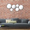 Stonebriar 37" Black Metal Multi Circle Wall Mirror with Attached