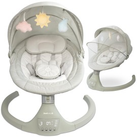 Jool Baby Nova Swing for Newborns - Electric Motorized Infant Swing, Bluetooth Music, 10 Preset Melodies, Remote (Updated Model, Sage)