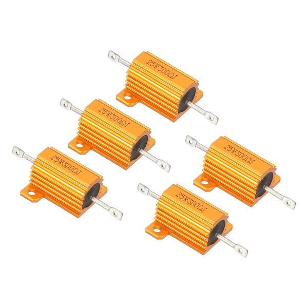 PATIKIL 25W 300 Ohm Aluminum Shell Resistor 5 Pack Aluminum