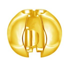 Round stopper Clip Charm 925 Sterling Silver Clip Beads for Bracelet（Gold Plated）