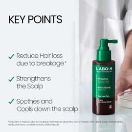 LABO-H Scalp Strengthening Spray for Hair Growth & Anti-Loss | Vegan Tonic Serum, Instant Cooling & Soothing with Rosemary and Peppermint Oil, Sulfate Free, Korean, 3.38 Fl oz.