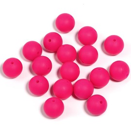 【B170】 Beads for DIY Projects: 15mm Round, Mixed Color, 30Qty PRINT, 50Qty SOLID Silicone Beads - B170:_YM378