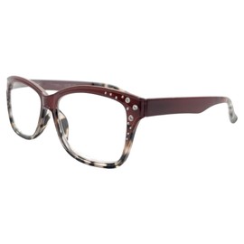 Incredible Bargains The Sophia Glam Vintage Cat-Eye Reading Glasses + 3.00 Brown
