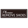 Standard PLEASE REMOVE SHOES Wall Door Sign - Dark Brown