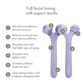 GESKE | Rodillo facial sónico SmartAppGuided™ | 4 en 1 | rodillo derma | dispositivo para la cara | rodillo derma | Rodillo facial profesional | Reafirma y define la piel del rostro