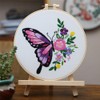Meecaa Pansy Butterfly Flower Embroidery Kit Starter Set, Hand Embroidery