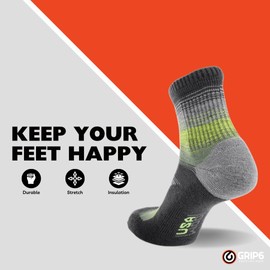 GRIP6 Wool Micro-Crew Socks: Lightweight Wool Socks for Hiking, All Day Comfort - Wicking Crew Socks for Men and Women