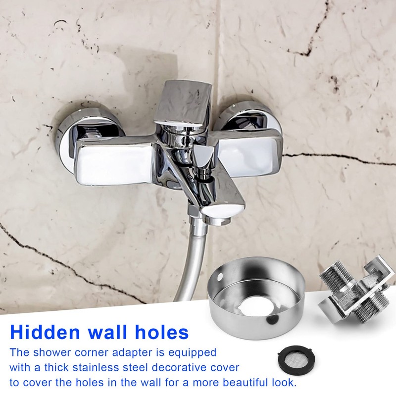 DIYCUT Shower Fitting Adapter Adjustable, Brass Arm Valve Eccentric Corner