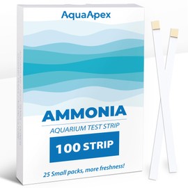 Ammonia Test Strips for Fish Tanks (100 Strips) - 0.25ppm High Precision for Freshwater & Saltwater Aquariums, Fish Tanks, Shrimp Tanks, Ponds.