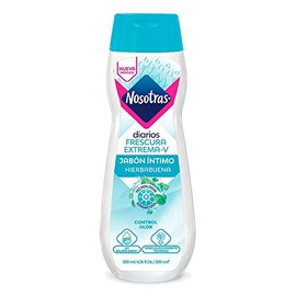 Nosotras Diarios - Saba (jabón íntimo) Delicado Frescura Femenina Limpiador Equilibrado PH Jabon Intimo Mujer de Uso Diario Prevenir Flujo y Malos Olores - Hierbabuena- 200 mlF