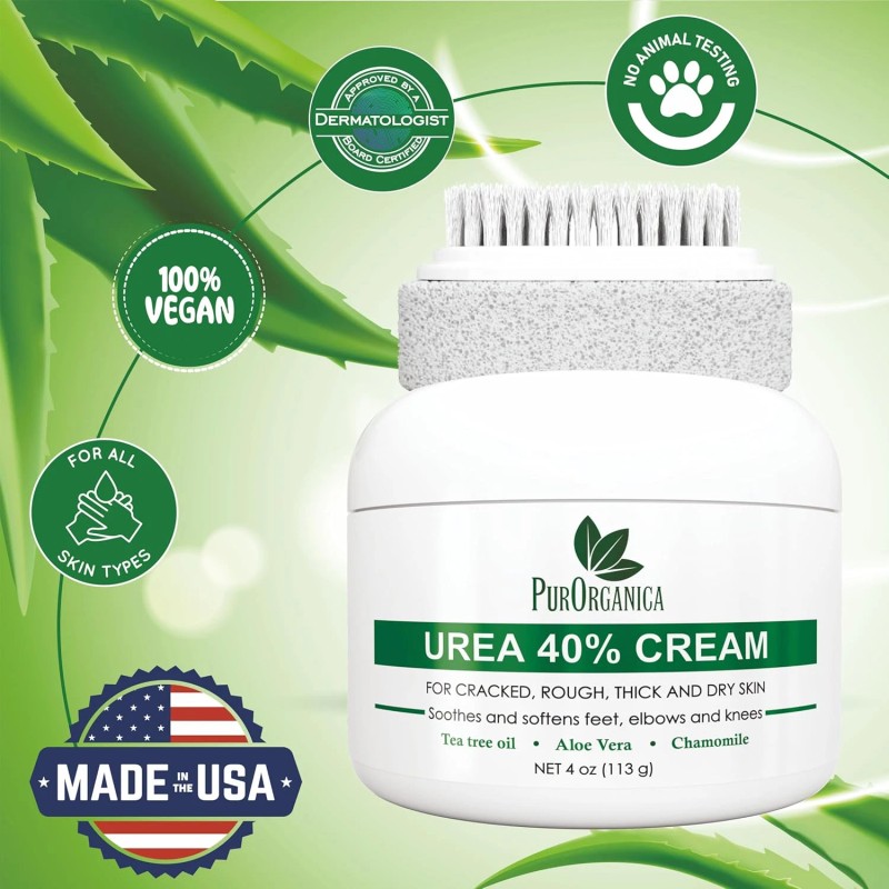 40% Foot Cream Callus Remover - Moisturizes & Softens Cracked,