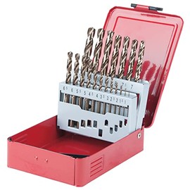 KS Tools 330.3610 HSS-G Co 5 Twist drill set, in metal case 19 pcs 1-10mm