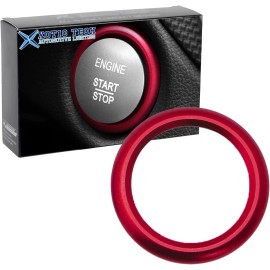 NoBrand Aluminum Keyless Start Engine Stop Push Button Surrounding Ring Red Ring