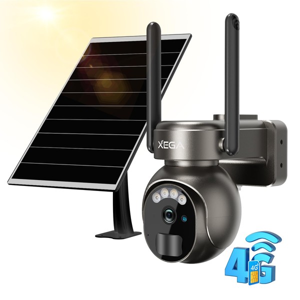 Xega 4G LTE Security Camera No WiFi with SIM Card