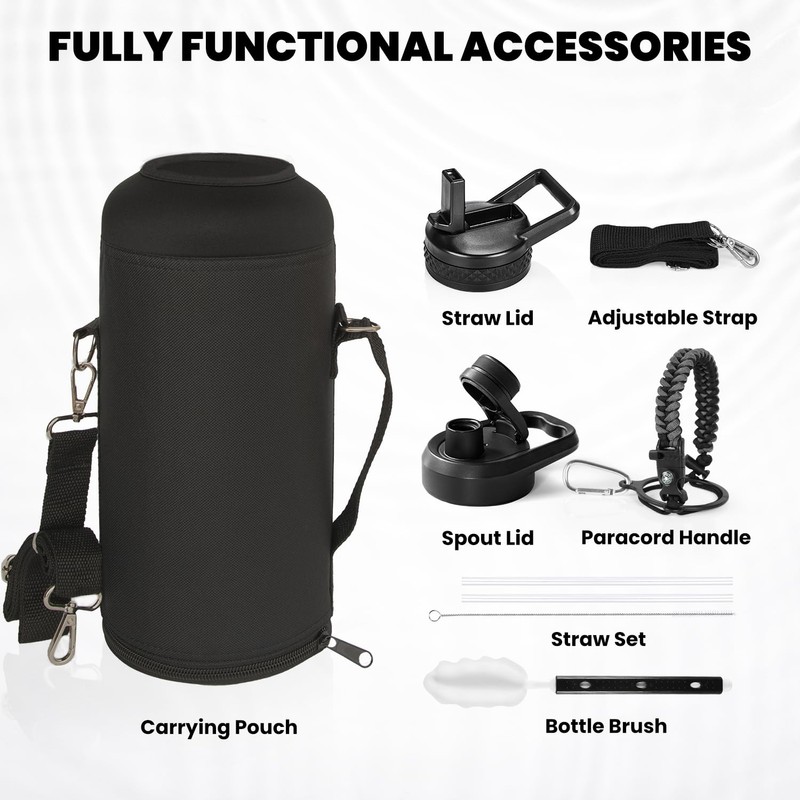 RAYMYLO Insulated Water Bottle 87 oz, Triple Wall Vacuum Stainless