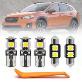 6pcs White Interior LED Lights Kit for Subaru XV Crosstrek 2013 2014 2015 2016 2017 2018 2019 2020 2021 2022 Map Dome Lights Super Bright 6000K LED Interior Light Bulbs + Install Tool