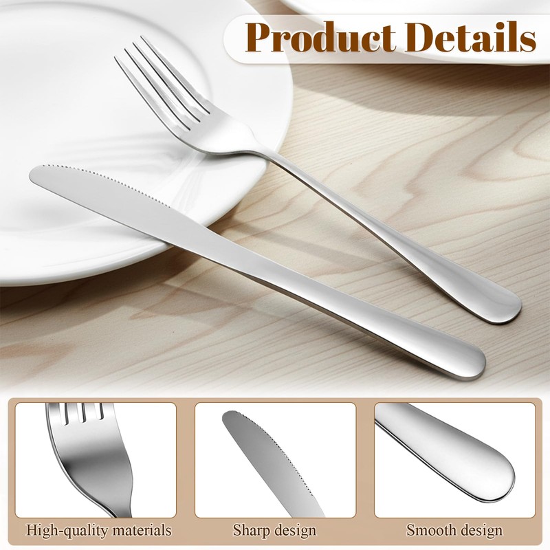 Xosjska 24 Pcs Stainless Steel Silverware Dinner Fork and Knife