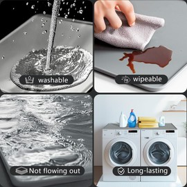 Washer Dryer Countertop,51.2"x25.6" Top Protector Foldable Silicone Rubber Mat for Washing Machine and Dryer,Non-Slip & Dust-Proof Waterproof Washable Top Cover for Laundry Room Kitchen Home Grey