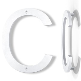 Yafimea House Number Sign White 20 cm Large Mdoerne Made of ABS Plastic in 3D Look Letter C