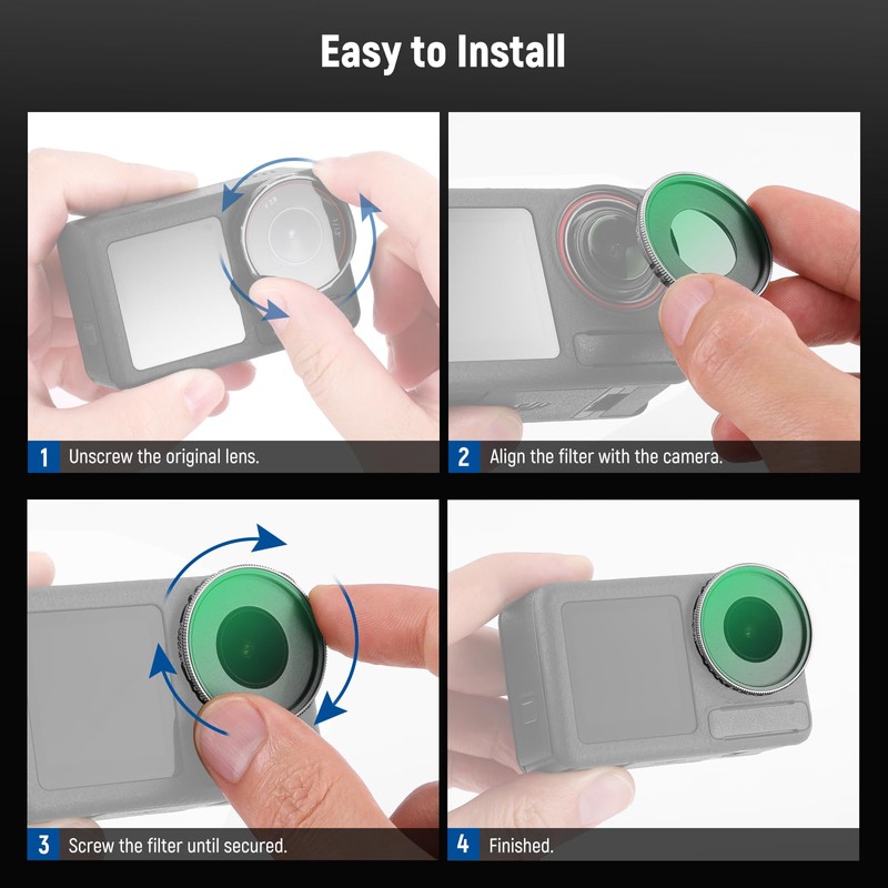 NEEWER Adjustable CPL Filter Compatible with DJI Osmo Action 5