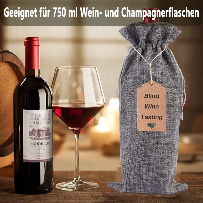 Penubuy Premium Hessian Wine Bag, gray, Pack sack