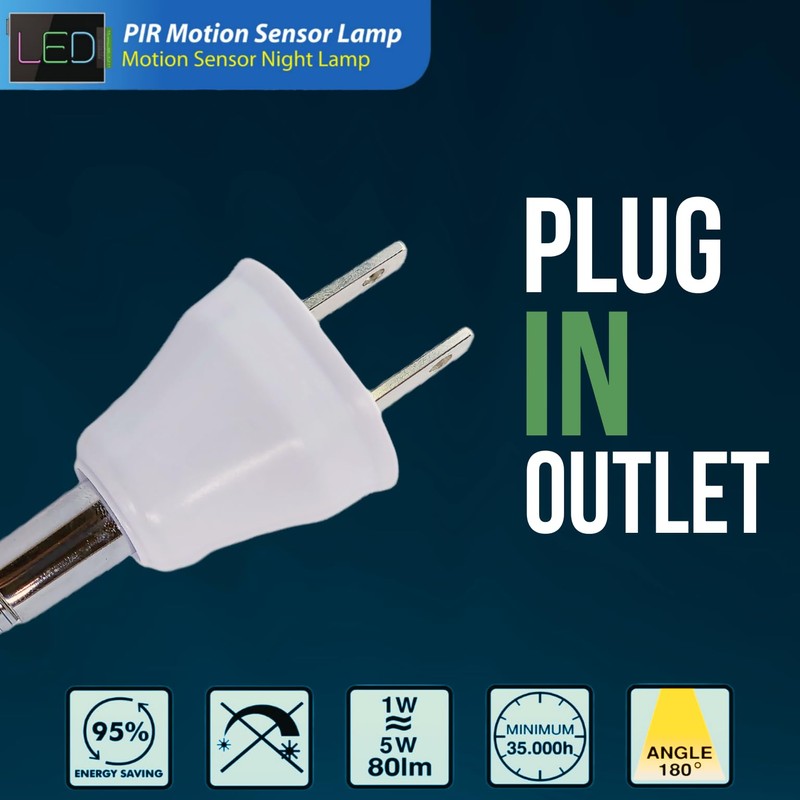 LED Motion-Activated Sensor Dusk to Dawn PIR Night Light AC