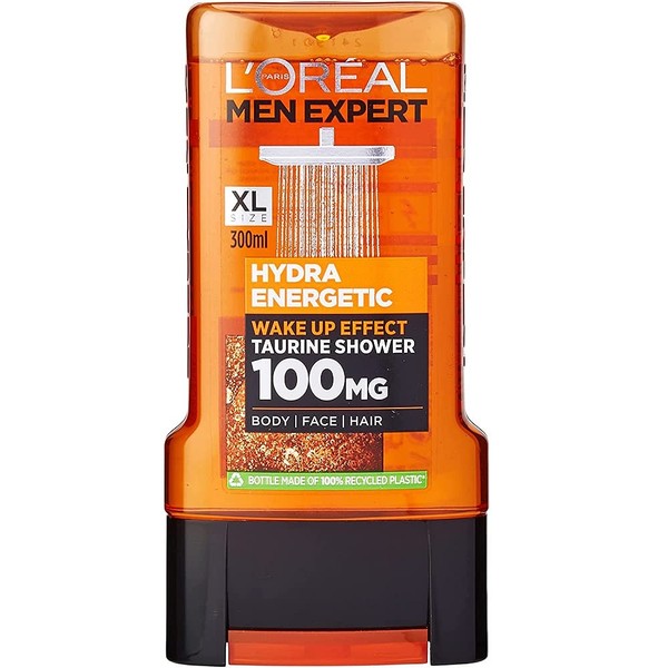L'Oreal Paris Men Expert Hydra Energetic Shower Gel 300ml (Pack of 3)