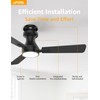 OPONL 42 Inch Black Ceiling Fan with Light with Remote