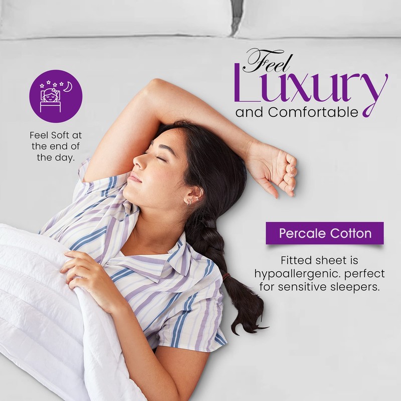 Sunshine Comfort® Percale Cotton Rich 180 Thread Count Non Iron