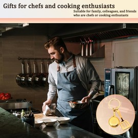 Faux Pot and Spatula Keychain Charm Gifts for Women Men Friends Family Cooking Lovers Birthday Gifts for Women Men Chef Turner Pot Charm Key Chain Car Keys