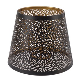 Lampshade, Black E26-E27 Metal Lampshade Cover Iron with Inner Gold Pattern for Table Lamp