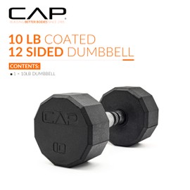 CAP Barbell 12-Sided Coated Dumbbell, 10 LB