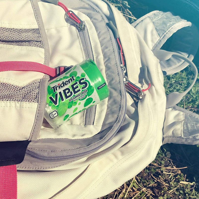 Trident Vibes Spearmint Rush Sugar-Free Chewing Gum, 4 Bottles of