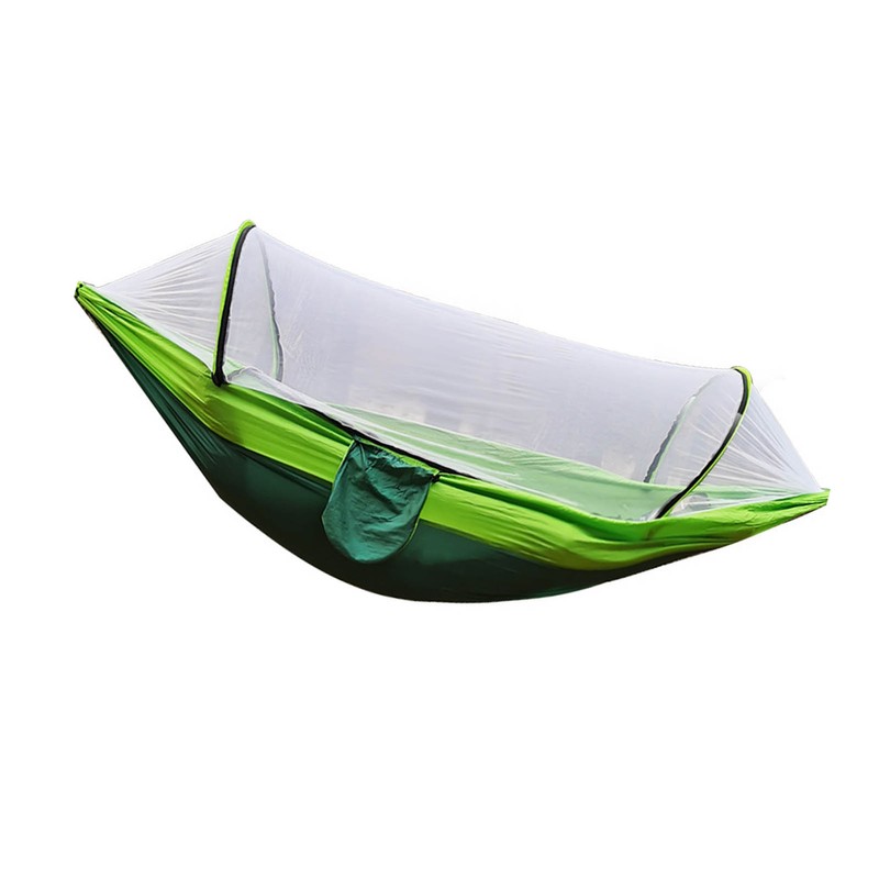 Camping Hammock with Net 210T Nylon Taffeta Automatic Quick Opening