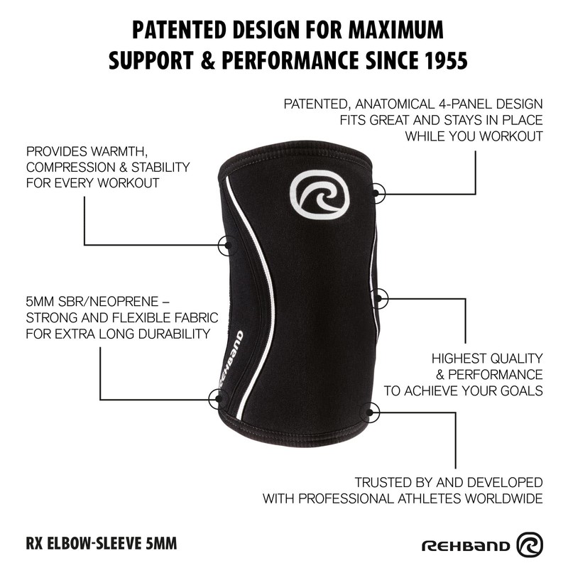 Rehband Elbow Bandage Made of 5 mm SBR / Neoprene,