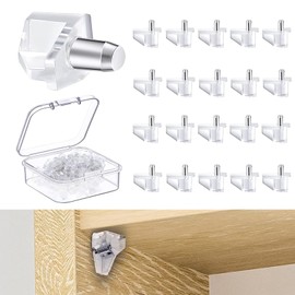 40 Pcs 5 Millimeters Shelf Support Peg,Transparent Plastic Shelf Support Pegs,Support Cabinet Shelf Pins for Furniture Kitchen Bookcase Closet Wardrobe Cupboard Glass Shelves Supports