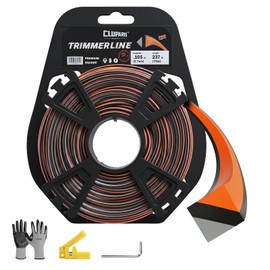 Cluparis .105-Inch Heavy Duty Trimmer Line, 1lb 237ft Professional Square Weed Eater String, 3-Component Tri-Extrusion for Extra Durability, Fits Echo Husqvarna Ryobi, with Super Line Cutter