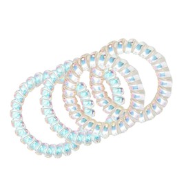 Set of 4 Iridescent Hair Ties – Stylish, Durable, and Gentle on Hair